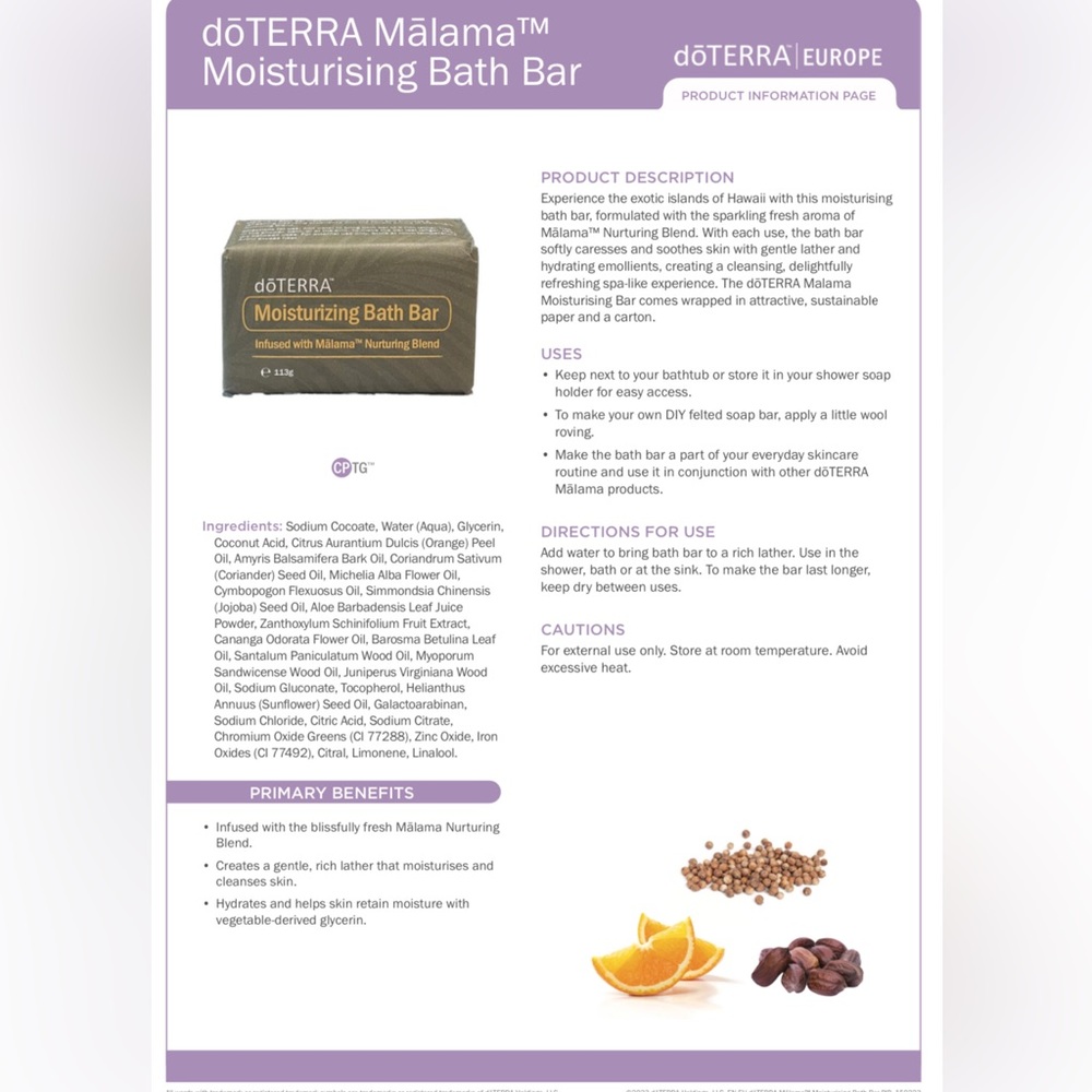 Moisturizing Bath Bar, Infused With Malama Essential Oil — doTERRA - Picture 7 of 10